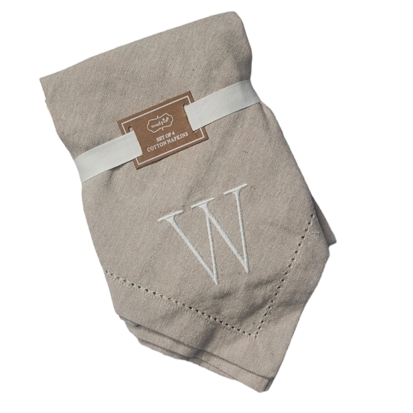 Mud Pie Embroidered Initial Napkin Sets - Picture 1 of 5